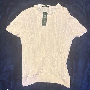 Lauren Ralph Lauren Cream Short Sleeve Knit Top